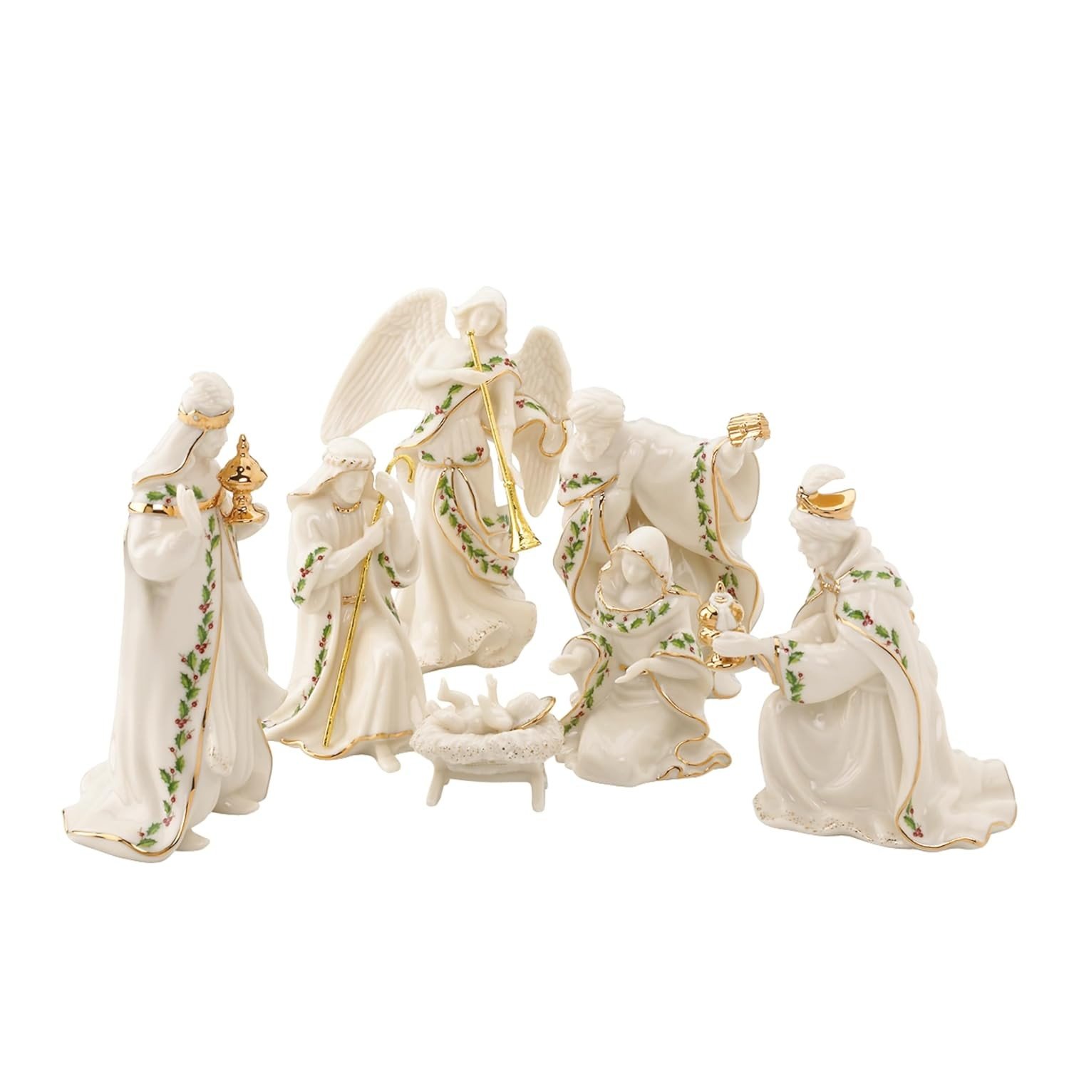 Mini Presépio de Natal Lenox 806053 - 7 Peças em Porcelana Marfim, 10 cm