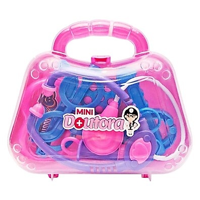 Mini Maleta Médica Rosa 1268 - Brinque e Aprenda com Saúde!
