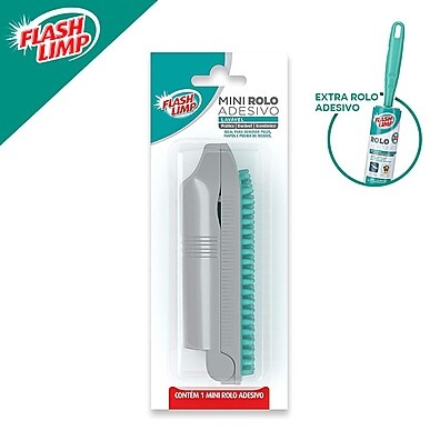 Mini Rolo Adesivo + Escova – Limpeza Fácil e Portátil