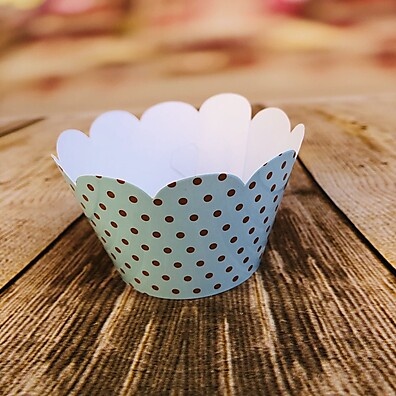 Mini Saias Cupcake Poá: Kit 12 Decorações