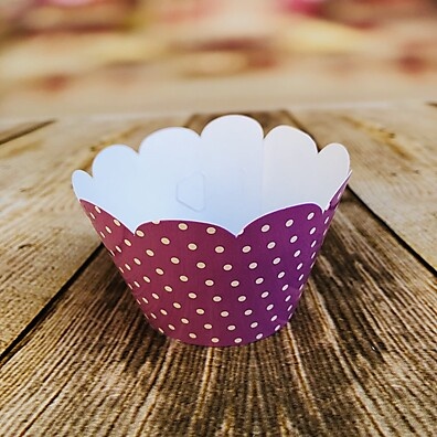 Mini Saias Cupcake Poá: Kit Lilás/Branco (20.14)
