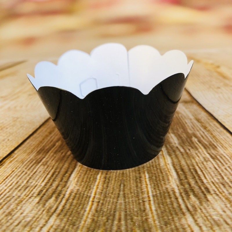 Mini Saias Cupcake Preto: Kit 12 Unidades