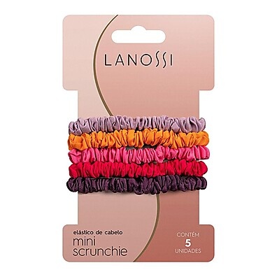 Mini Scrunchie: 5 Cores Vibrantes Lanossi