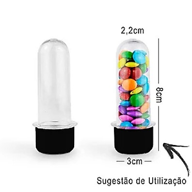 Mini Tubetes Lembrancinha: 10 Unidades Pretas