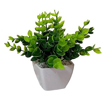 Mini Vasinho com Eucalipto Artificial: Toque Verde Instantâneo!