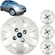 Jogo 4 Calotas Aro 13 Ford Ka 1997-2007 Grid 003CB com Adesivo Logo Preto Resinado - imagem 1