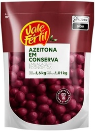 Vale Fértil Azeitona Preta Em Conserva Sem Caroço Sachê 1 01Kg Pequeno - imagem 1