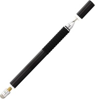 Caneta Stylus Metal Ponta Fina 2 em 1 Tela Touch Screen - Compatível c/Celular Tablet Ipad Iphone Ultrabook Apple Android Universal (Preto) - imagem 1