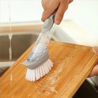 Escova de Limpeza 2 em 1 com Dispenser de Sabão | Max Cleaner Cinza 150ml - imagem 5