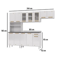 Cozinha Compacta em Aço Inox 4 Peças com 12 Portas e 1 Gaveta Diamante - Telasul Branco - imagem 3