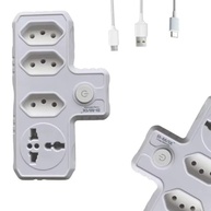 Adaptador Elétrico 4 em 1 com Botão Liga/Desliga: Potência 2500W, Segurança e Eficiência para Casa e Trabalho - imagem 3