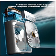 Climatizador Portátil 3 em 1 com LED – Mini Ar-Condicionado Recarregável USB, Umidificador e Ventilador Silencioso - imagem 4