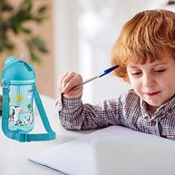 Copo Cantil com Canudo de Silicone da Lillo - Azul 390ml | Ideal para Crianças a Partir de 1 Ano - imagem 3