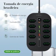 Régua de Energia Inteligente: 10 Tomadas + 3 USB + 1 USB-C | Segurança e Praticidade - imagem 3