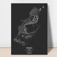 Quadro Decorativo Circuito Mônaco - Pista de Fórmula 1 (28x20cm) | Decoração para Fãs de Corrida - imagem 1