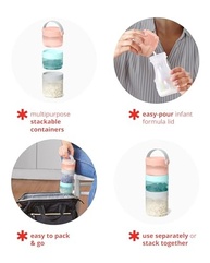 Kit Porta Leite em Pó e Snacks 3 em 1 Skip Hop Azul e Rosa - Praticidade e Estilo para o Dia a Dia - imagem 5
