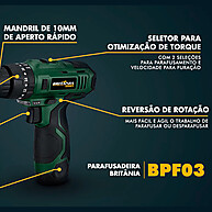 Parafusadeira Furadeira 12V Britânia: 2 em 1! - imagem 2