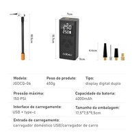 Compressor de Ar Portátil 7 em 1: Calibrador Digital, Power Bank 4000mAh e Lanterna LED - imagem 3