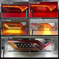 Luzes Traseiras LED Sequenciais para Caminhão e Reboque - 5 em 1 com Seta Dinâmica - imagem 3