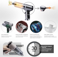 Aspirador de Pó Portátil Soprador 2 em 1 Multifuncional Sem Fio Recarregável USB Ideal Para Limpeza de Carro, Sala, Cozinha, Quarto, Banheiro, Escritório e Pequenas aspirações - Premium - imagem 5