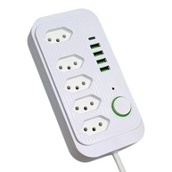 Régua de Energia Premium: 5 Tomadas + 4 USB + 1 Tipo-C | Carregamento Inteligente e Seguro - imagem 2