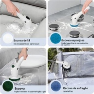 Esfregão Elétrico Premium 9 em 1 Sem Fio – Mop Giratório 360° Recarregável para Limpeza Profunda em Pisos, Janelas, Banheiro e Cozinha - imagem 5