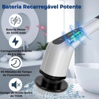 Esfregão Giratório Elétrico 9 em 1 com Escova Rotativa 360° - Cabo Ajustável e Acessórios Multiuso para Limpeza Fácil - imagem 4