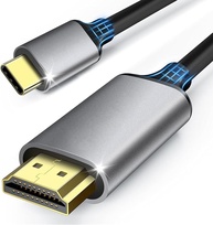 Cabo USB-C para HDMI 4K 30Hz 1 Metro, Thunderbolt 3 Compatível, Transmissão Ultra HD, Conector Reforçado, Plug & Play para MacBook, iPad Pro, Dell XPS - imagem 1
