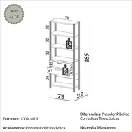 Estante Industrial 1 Torre 2 Gavetas Dalla Costa - Design Moderno e Resistência - imagem 4