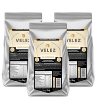 Sal De Parrilla VELEZ 1 Kg pack c/ 3 un sal entrefino para Churrasco - imagem 1