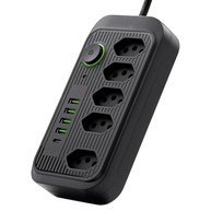 Régua de Energia Inteligente: 5 Tomadas, 4 USB + 1 USB-C, 2m, 2500W Bivolt - imagem 1