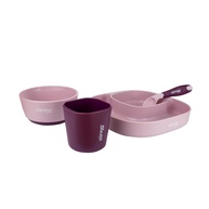 Kit Alimentação 4 em 1 Rosa com Colher Termossensível - Segurança e Praticidade para Bebês - imagem 1