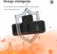 Extensão 3 Tomadas + 2 USB + 1 USB-C: Carregamento Rápido e Seguro - imagem 5