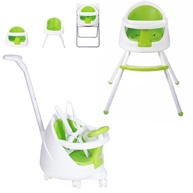 Cadeirão Alimentação 4 em 1 Multifuncional com Volante e Guia - Cadeira Booster que Vira Carrinho Infantil até 5 Anos - imagem 1