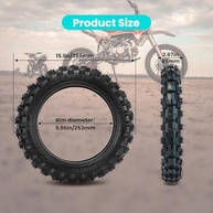 Kit 2 Pneus Off-Road 2.50-10 e Câmaras Resistentes para Motos 50cc/70cc - Honda CRF50/XR50, Suzuki - imagem 5