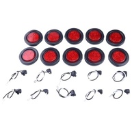 Kit 10 Luzes LED Redondas 5cm para Caminhão e Reboque - Vermelhas 4 LEDs 10-30V - imagem 4