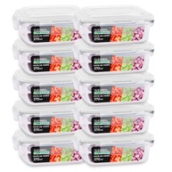 KIT 10 Potes de Vidro Retangular com Tampa Hermética 370ml - Armazenamento Elegante e Seguro - imagem 1