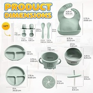 Conjunto de Alimentação Baby Led Weaning em Silicone - 10 Peças | Pratos, Copos e Talheres Seguros para Bebês e Crianças - imagem 3