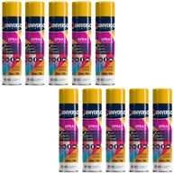 Tinta Spray 400ml Amarelo Uso Geral em Aço Ferro Couro Gesso Cerâmica | Universo | Kit 10 un - imagem 1