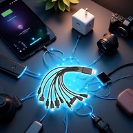 Cabo USB 10 em 1: Carregue Todos Seus Dispositivos! - imagem 2