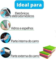 Kit 10 Panos de Microfibra 25x25cm - Multiuso Lavável e Reutilizável para Limpeza Doméstica e Automotiva - imagem 4