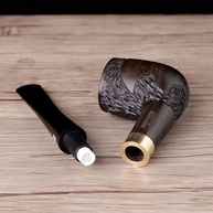 MUXIANG Cachimbo de Madeira Ébano com Filtro 9mm + 10 Ferramentas - Kit Completo para Iniciantes e Coleções - imagem 5