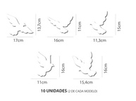 Adesivo Pássaros para Janelas - Proteja Aves e Decore com Estilo (10 Unidades, Branco) - imagem 3