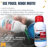Kit 10 Limpa Para Brisa Wurth 100ml: Visibilidade Cristalina e Limpeza Impecável - imagem 5