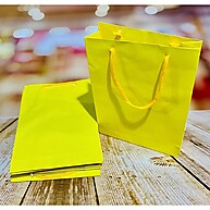 10 Sacolas de Papel Amarelas para Presente e Festa - imagem 1