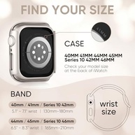 Pulseira elástica trançada compatível com Apple Watch séries 10, 9, 8, 7, SE, 6, 5, 4, 3 de 40 mm, 41 mm, 42 mm, 44 mm, 45 mm, 46 mm, com protetor de tela - imagem 5