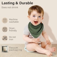 NISXABEBE Babadores de musselina, babadores bandana para bebês 100% algodão para bebês meninos e meninas, babador de cores sólidas para babar a dentição - imagem 5