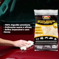 Estopa 100% Algodão Branca Proauto 200g: Polimento Impecável Sem Riscos - imagem 5