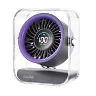 Ventilador de Mesa Basike Mini com Display Digital, 100 Níveis de Velocidade, Bateria 5000mAh, Silencioso e Portátil para Casa e Viagens (Roxo) - imagem 2