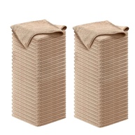 Pano de Microfibra USANOOKS Bege 100 Peças: Limpeza Profissional 1200 Lavagens | Brilho Espelhado Sem Riscos - imagem 1